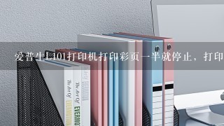 爱普生L101打印机打印彩页一半就停止，打印普通文字没问题，带彩图的文档第一张打到一半就停止了，求解