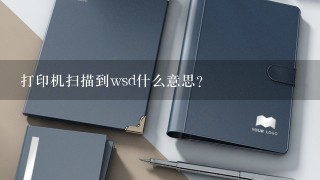 打印机扫描到wsd什么意思？