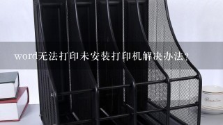 word无法打印未安装打印机解决办法？